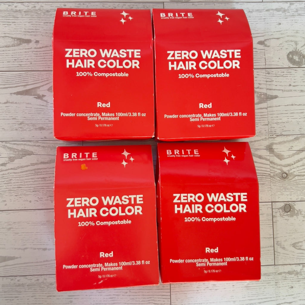 4-Pack Red Hair Color Powder Concentrate - Zero Waste Hair Dye Kit