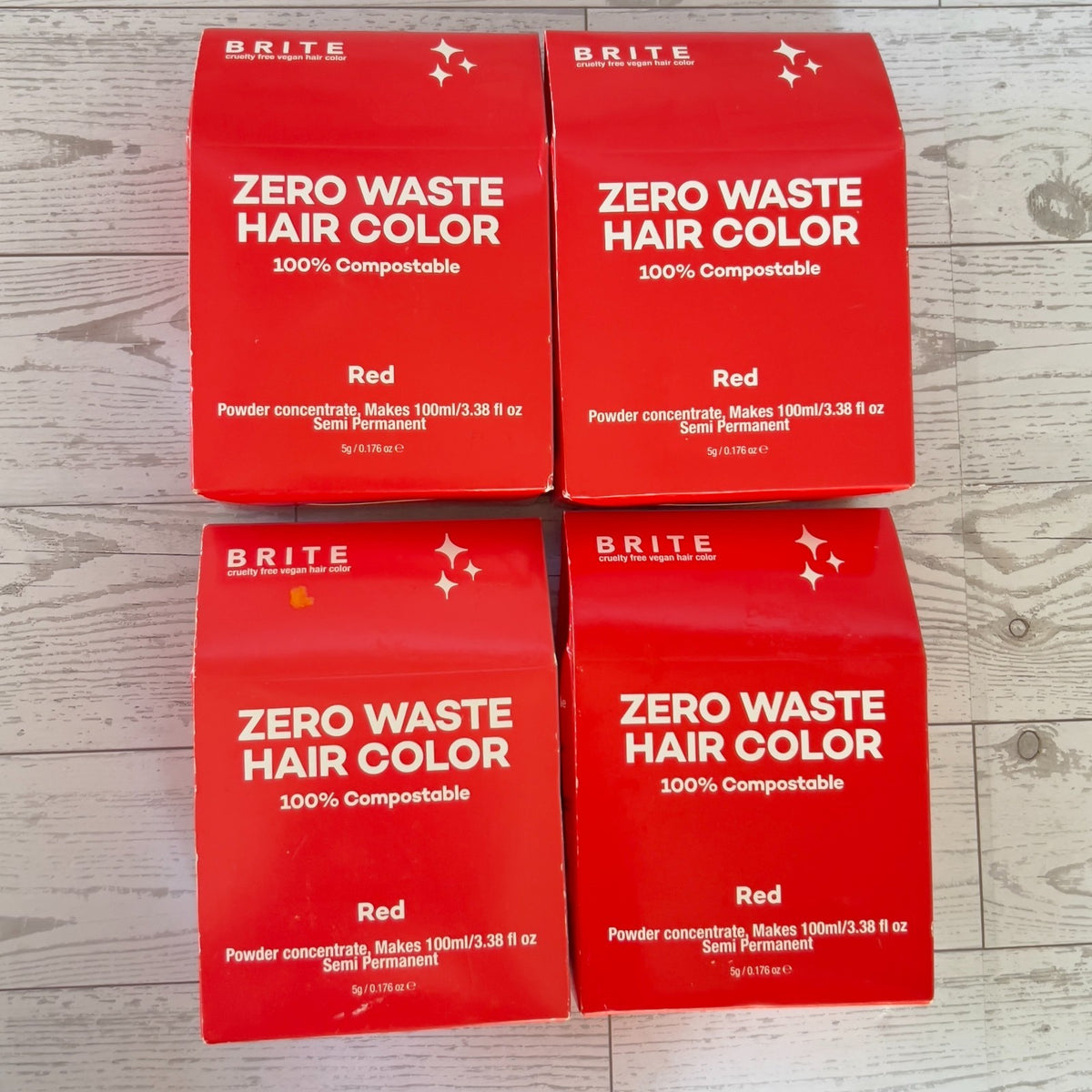 4-Pack Red Hair Color Powder Concentrate - Zero Waste Hair Dye Kit