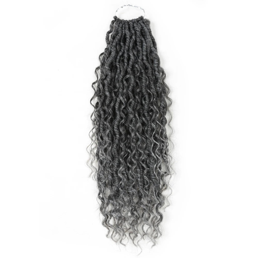 Synthetic Curly Faux Locs Crochet Hair Extensions for Women