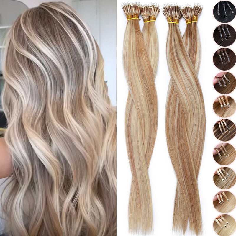 100g Nano Ring Hair Extensions - Real Human Hair, Micro Beads, Balayage Options