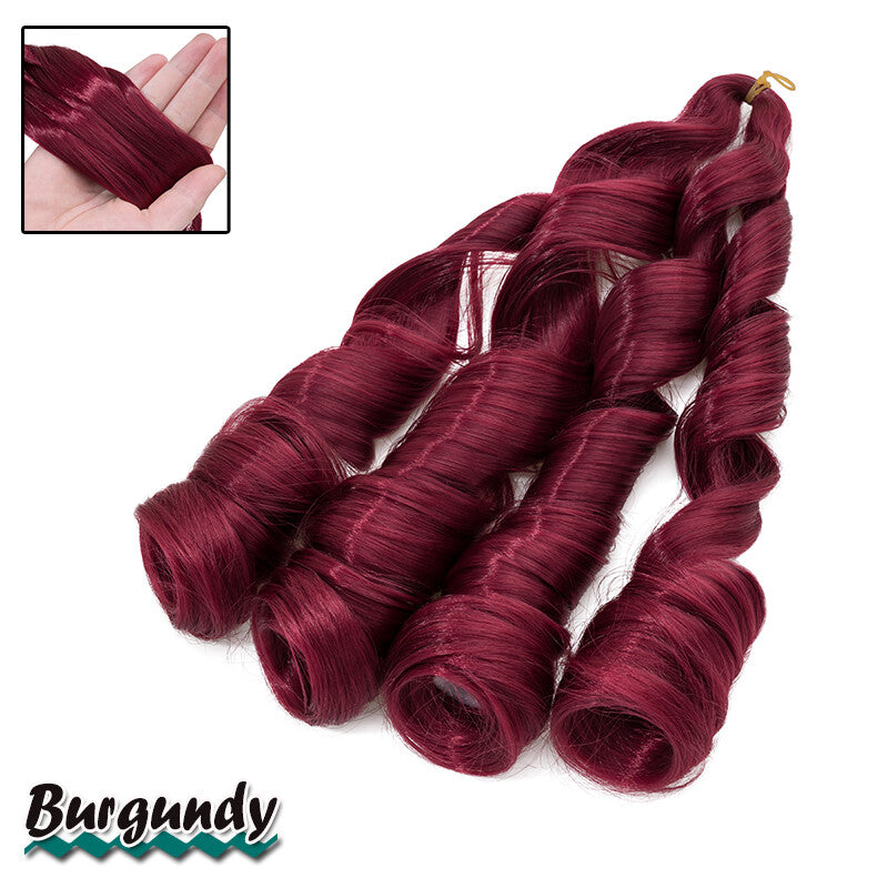French Curl Braids Hair Extensions Pre-Stretched Synthetic 24 Inch
