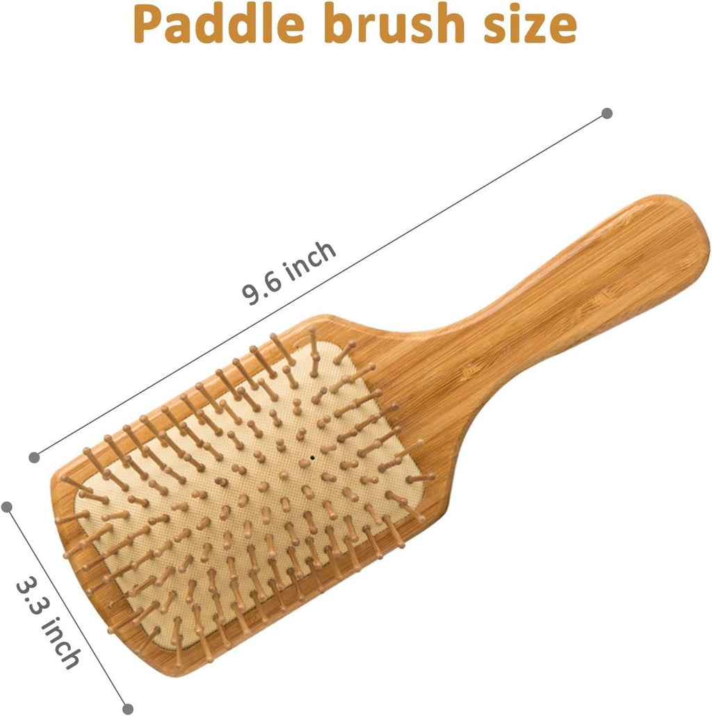 Natural Bamboo Paddle Hair Brush for All Hair Types - Eco-Friendly & Scalp Massage