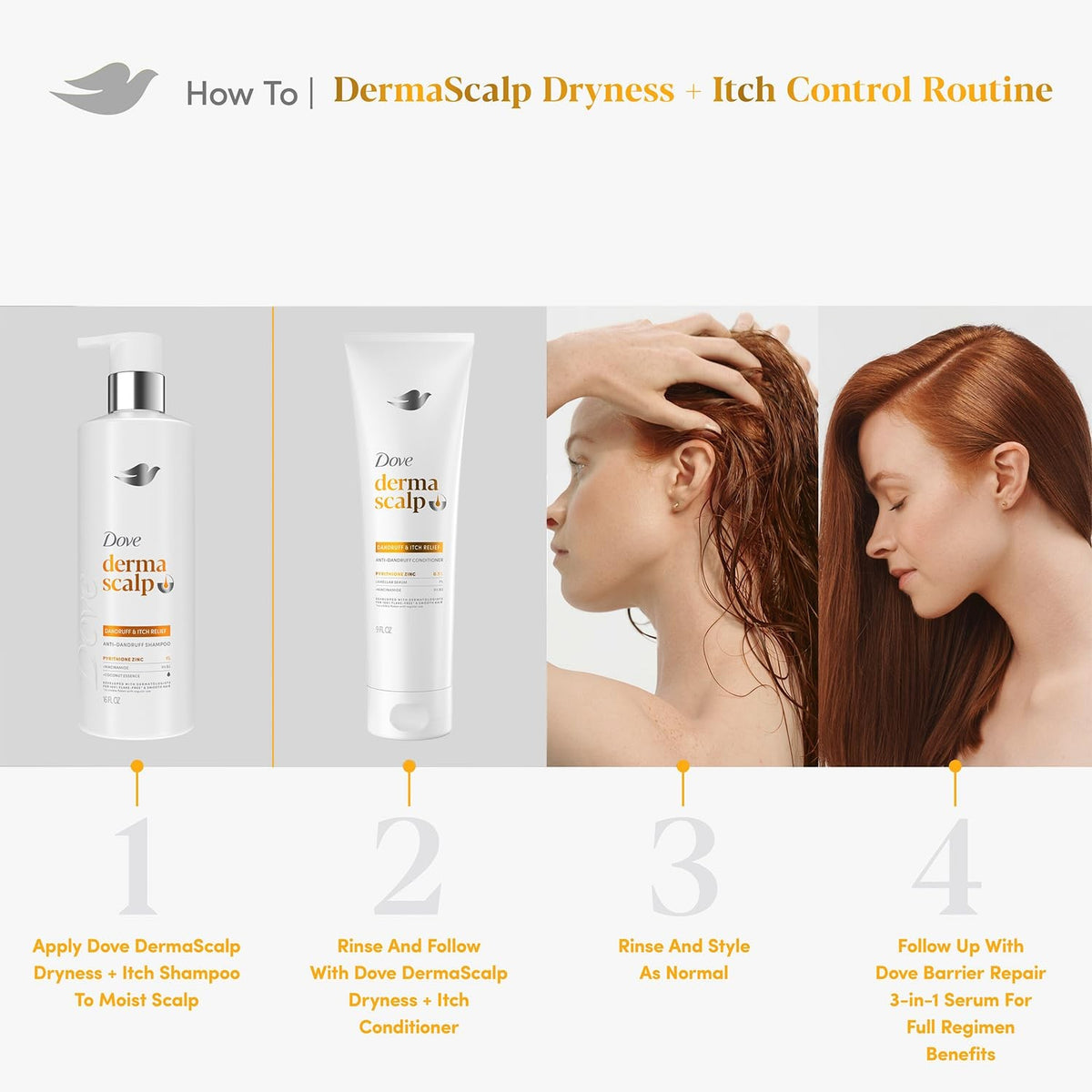 Dove Derma Scalp Anti-Dandruff Shampoo & Conditioner Set 12 Fl Oz Pack of 2