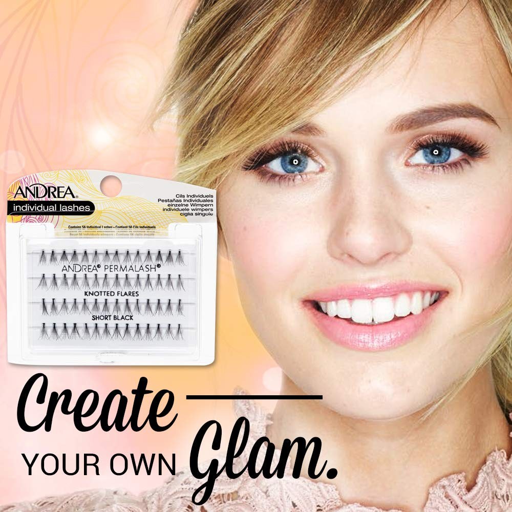Andrea Knotted Flare Individual Lashes Short Black — 1 Pair (Pack of 4)