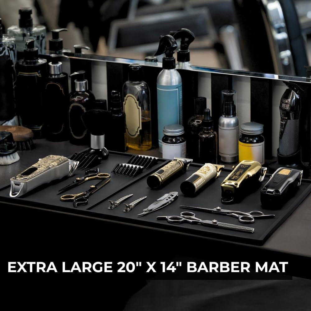 Extra Large Barber Mat 20x14 Inch Professional Anti-Slip Workstation Rubber Mat