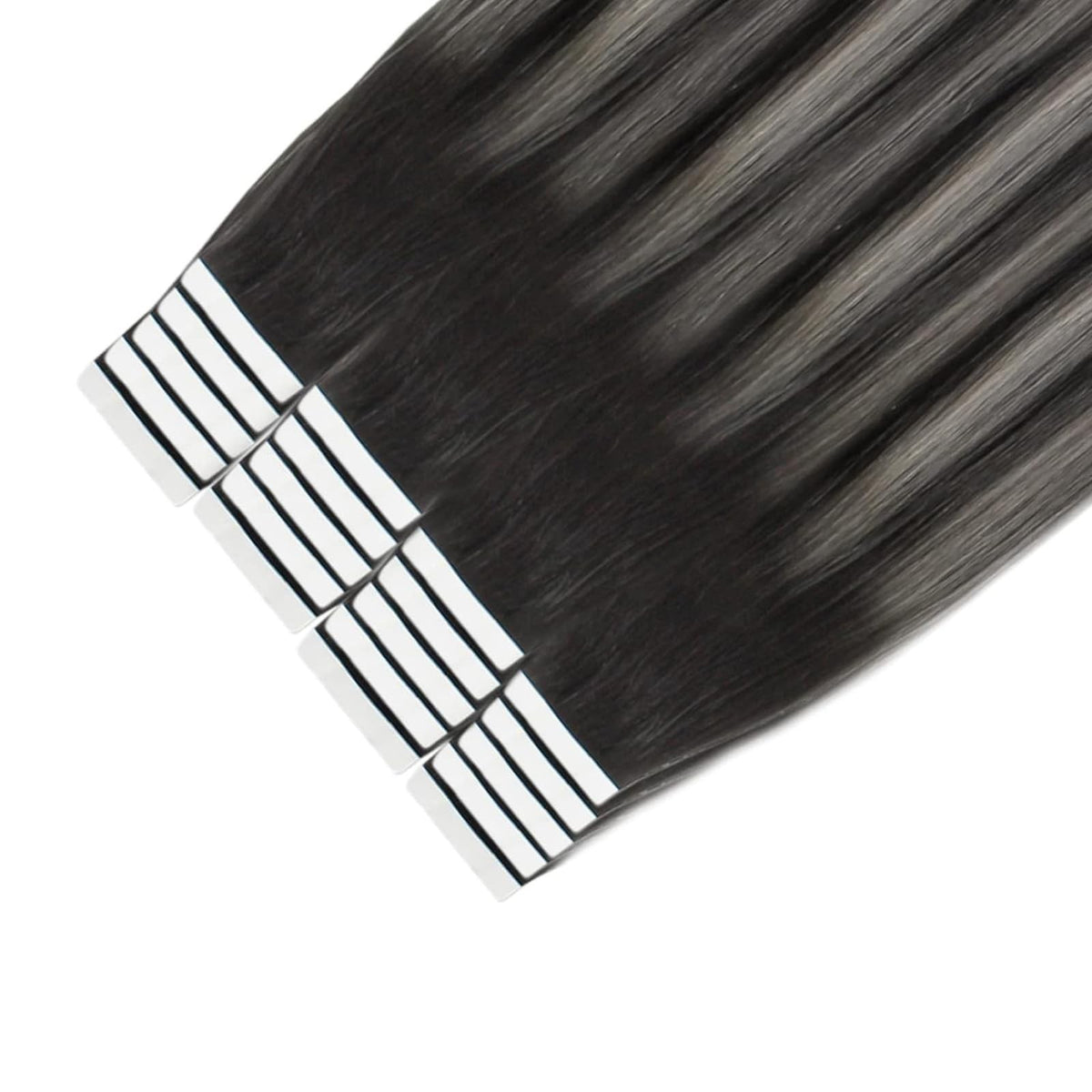Tape-in Hair Extensions 20pcs 16 Inch Silver White Ombre Human Hair