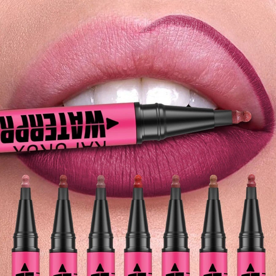 12 Color Liquid Matte Lip Liner Pencil Waterproof & Plumping Lip Makeup