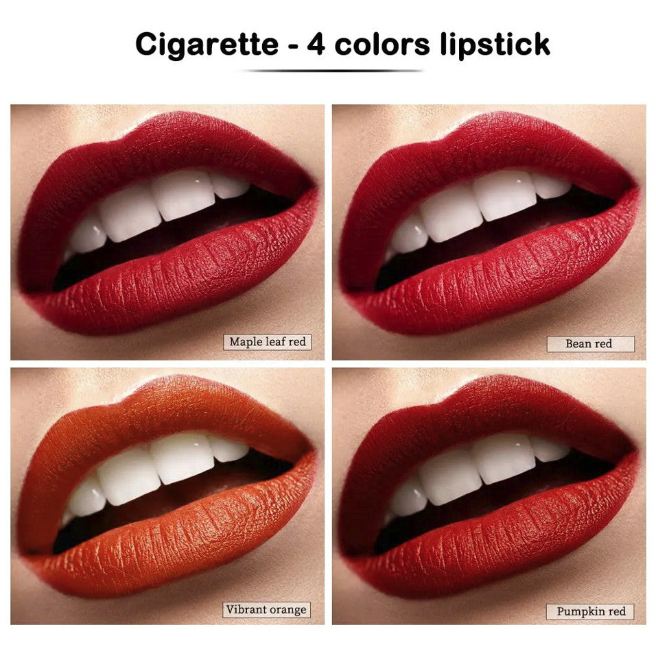 4PCS Matte Lipstick Set Long Lasting Waterproof Red Lip Makeup Kit