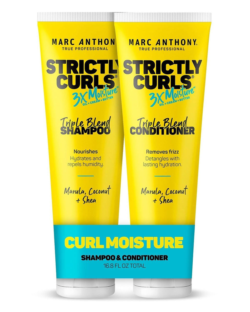 Moisturizing Curly Hair Shampoo & Conditioner Set with Shea Butter & Marula Oil