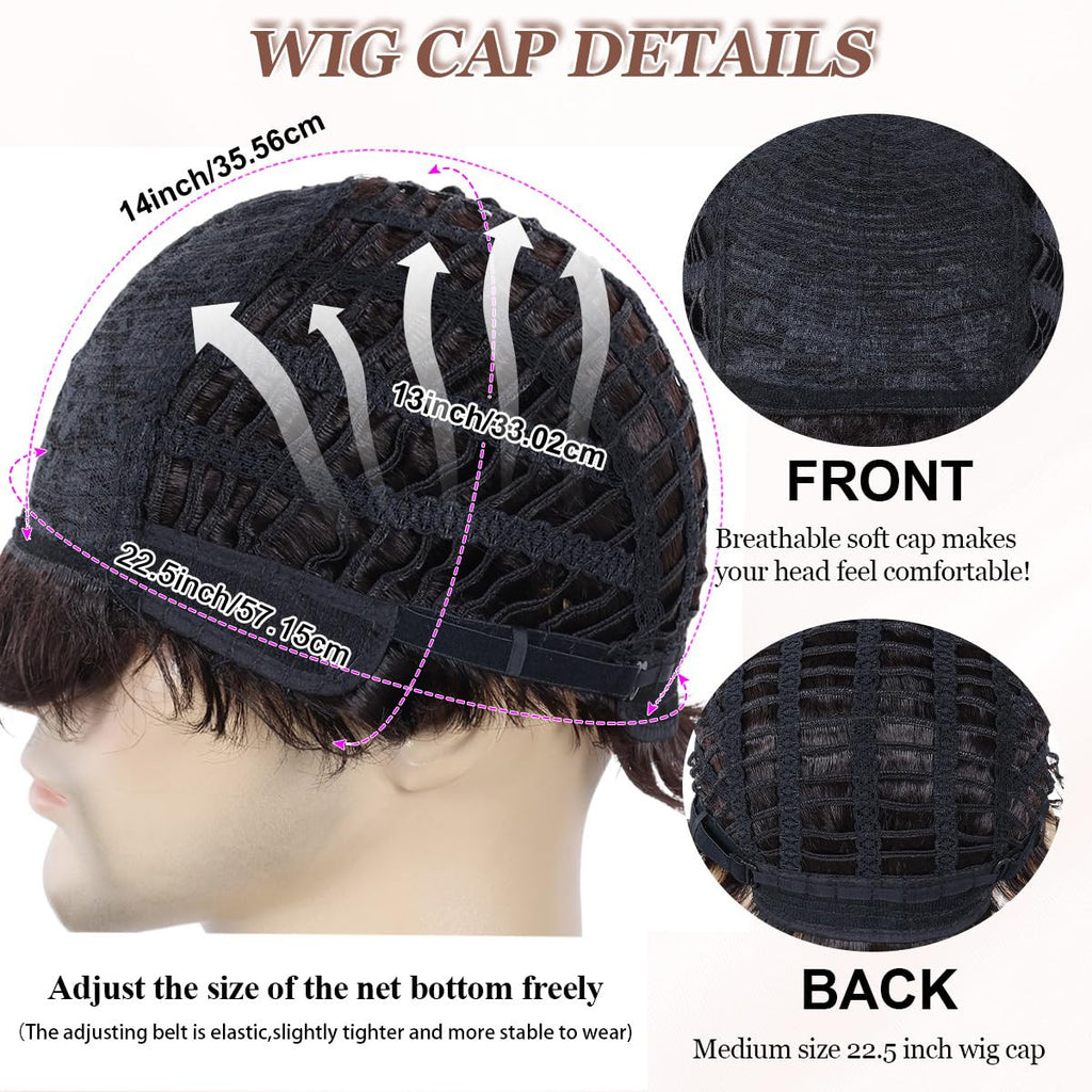 Men's Short Brown Wigs - Cosplay, Daily Wear, Natural Look