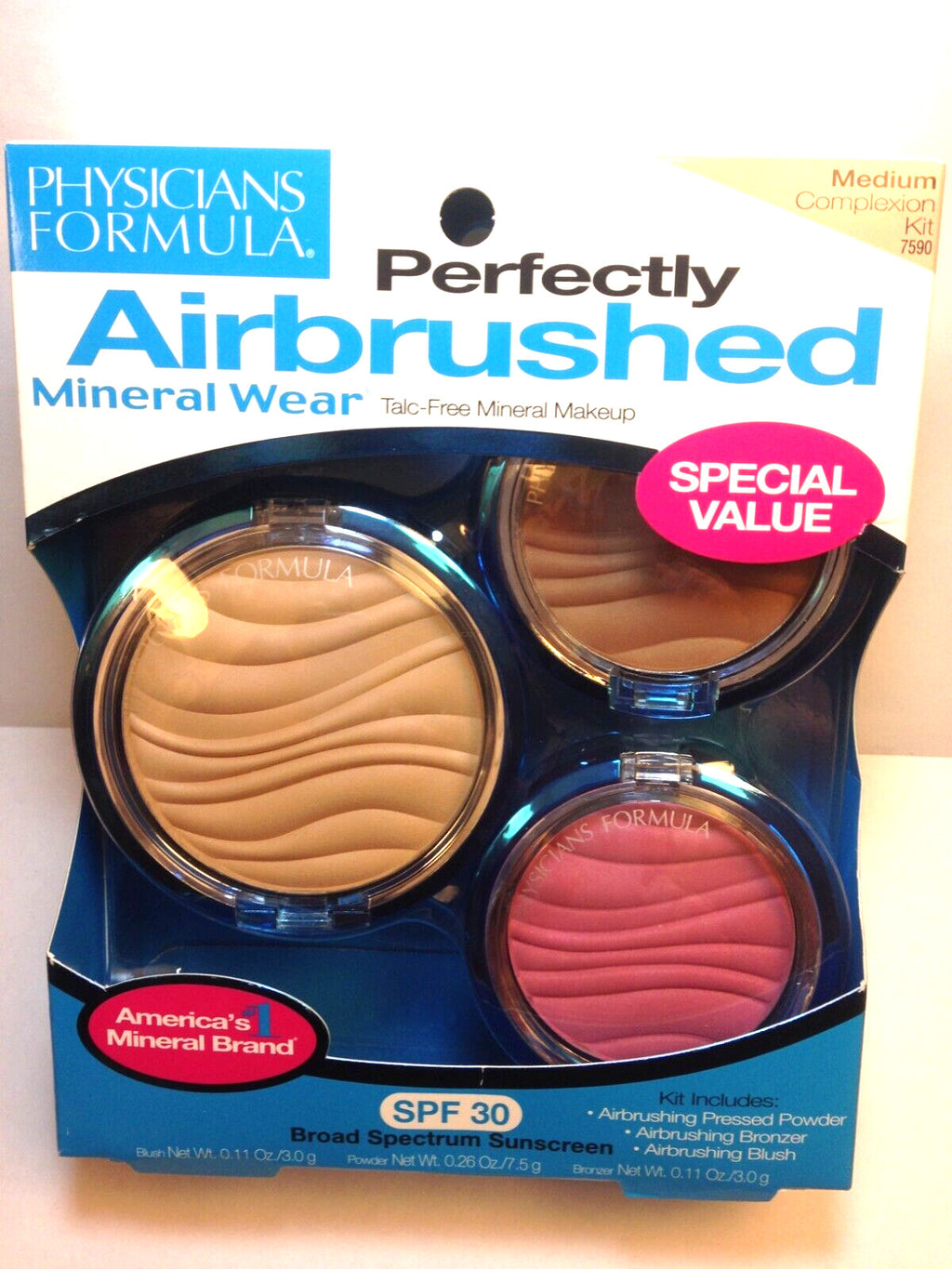 Mineral Wear Airbrushing Kit SPF30 - Talc-Free Complexion Set Medium