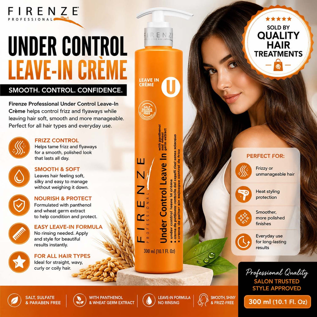 Firenze Professional Leave-In Frizz Control Creme for Smoother Hair - 10.1 fl oz