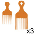 Gold Magic Hair Comb Set - Small & Large Plastic Styling Pik 3 Pack