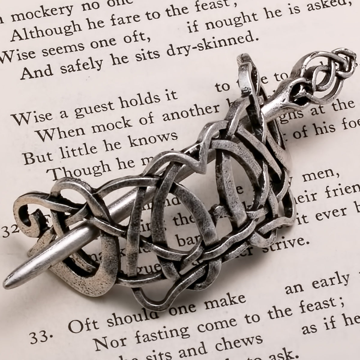 Petite Celtic Knot Hair Pin - Silver Viking Hair Accessory for Women