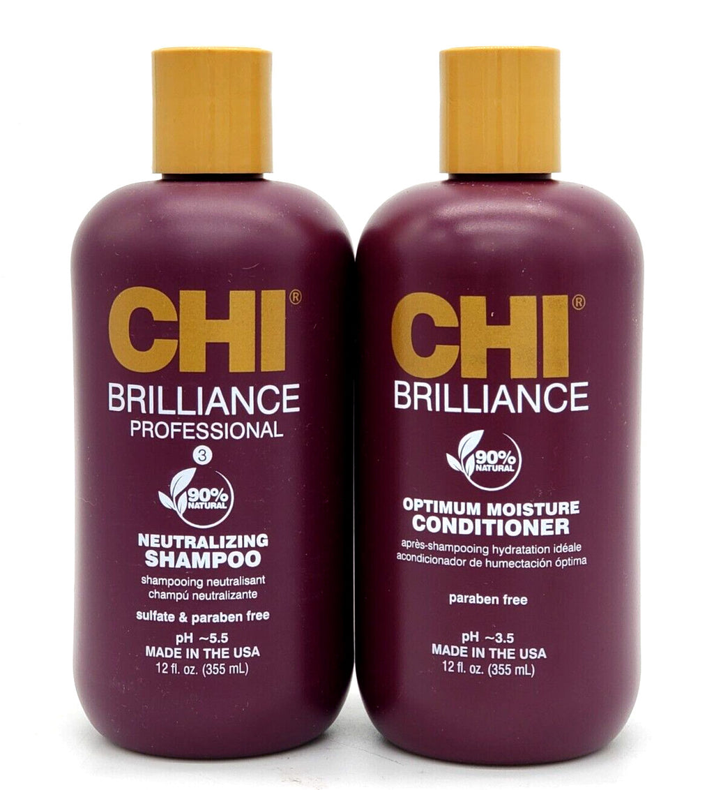 CHI Deep Brilliance Neutralizing Shampoo & Moisture Conditioner Set 12oz