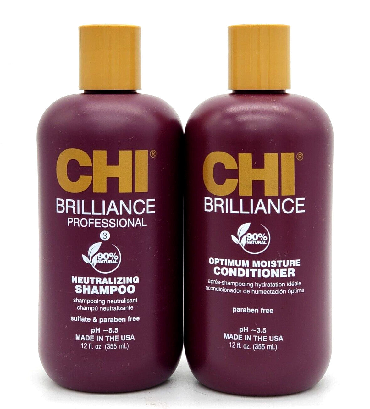 CHI Deep Brilliance Neutralizing Shampoo & Moisture Conditioner Set 12oz