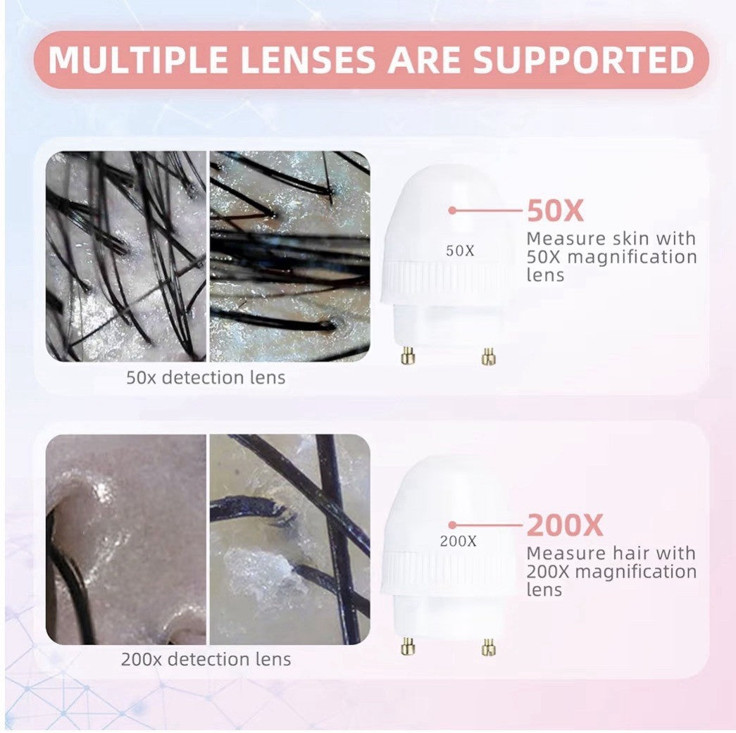 Digital Hair & Skin Analyzer with 5 Inch HD Screen 50X-200X Magnification