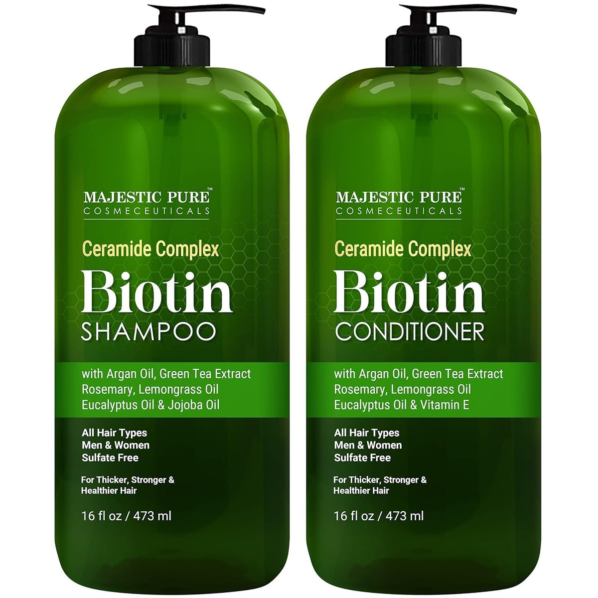 Sulfate-Free Biotin Hair Growth Set with Essential Oils - Color Safe & Gentle