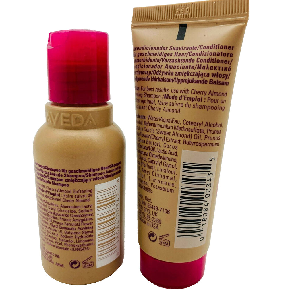 Cherry Almond Hair Shampoo & Conditioner Set - Nourishing 1.7 oz & 1.4 oz