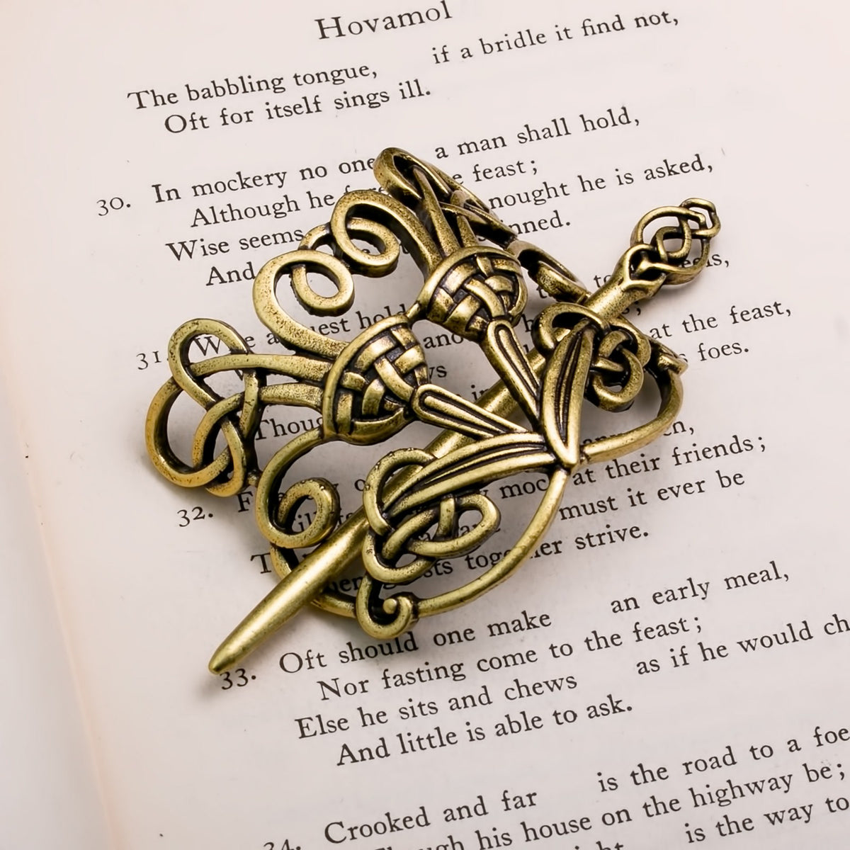 Gold Viking Norse Knot Hair Pin Celtic Style Hair Accessory
