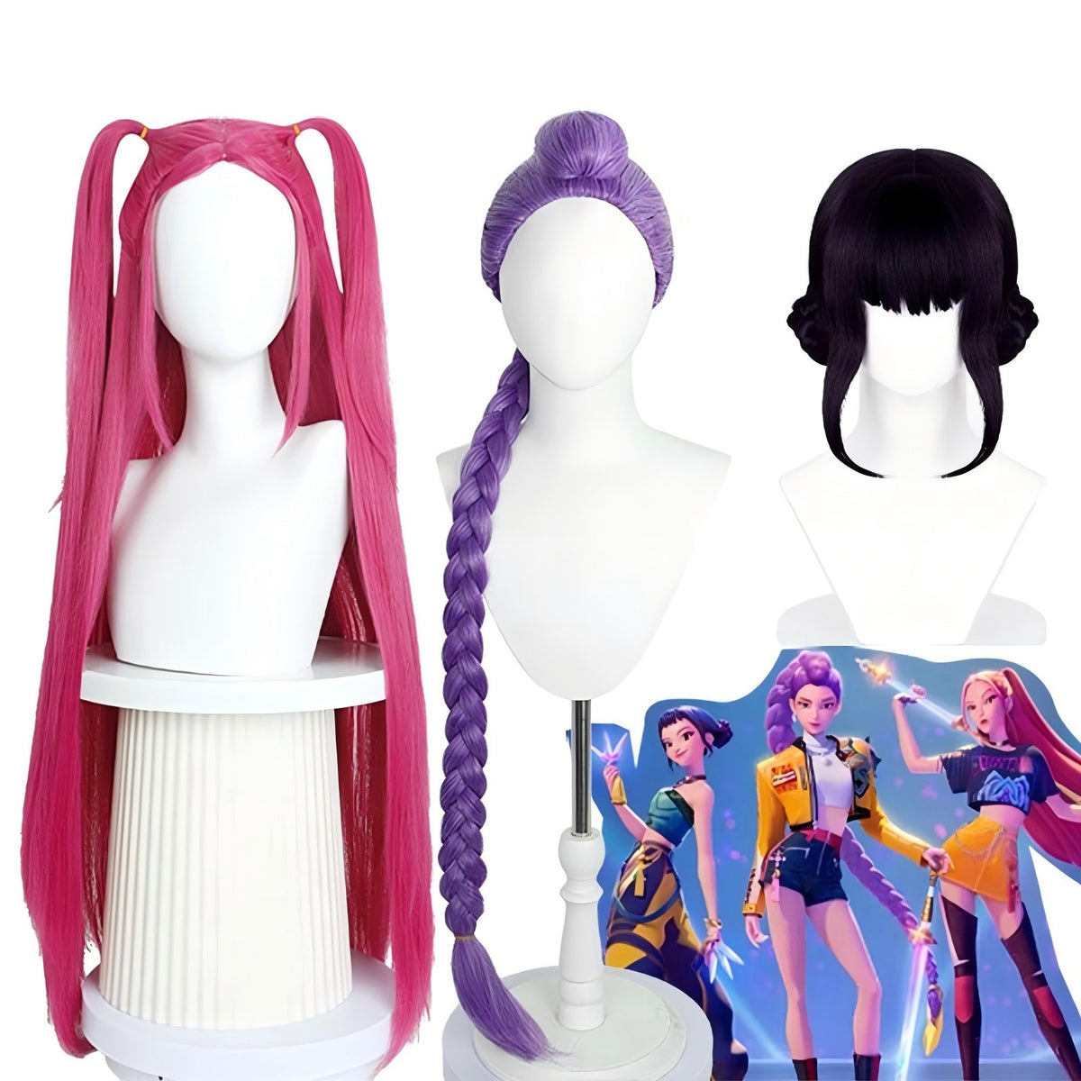 Unisex Cosplay Wigs for Women and Girls Halloween Party Costumes - Multiple Colors