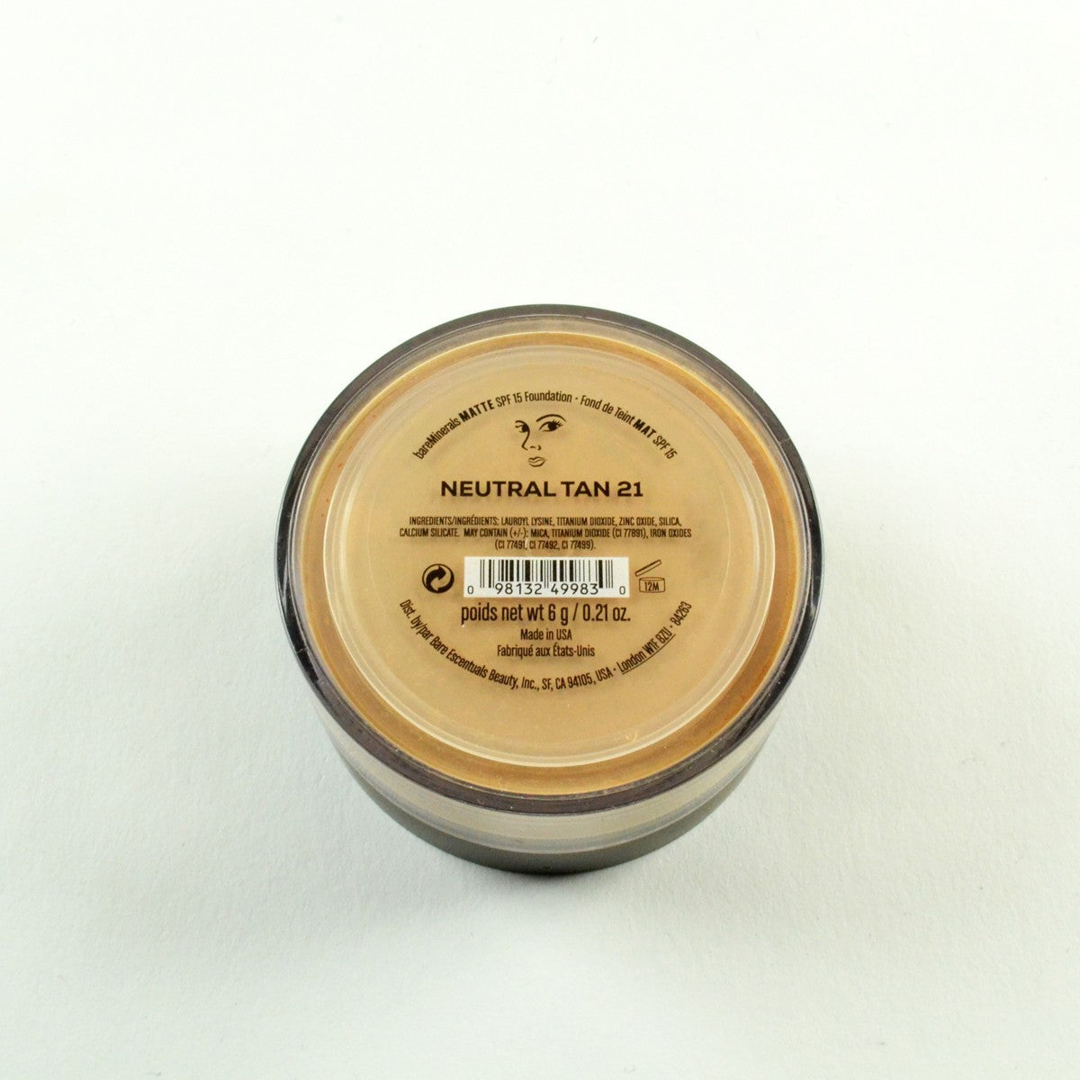 BareMinerals Matte Foundation SPF 15 Neutral Tan 21 - 6g / 0.21 Oz.