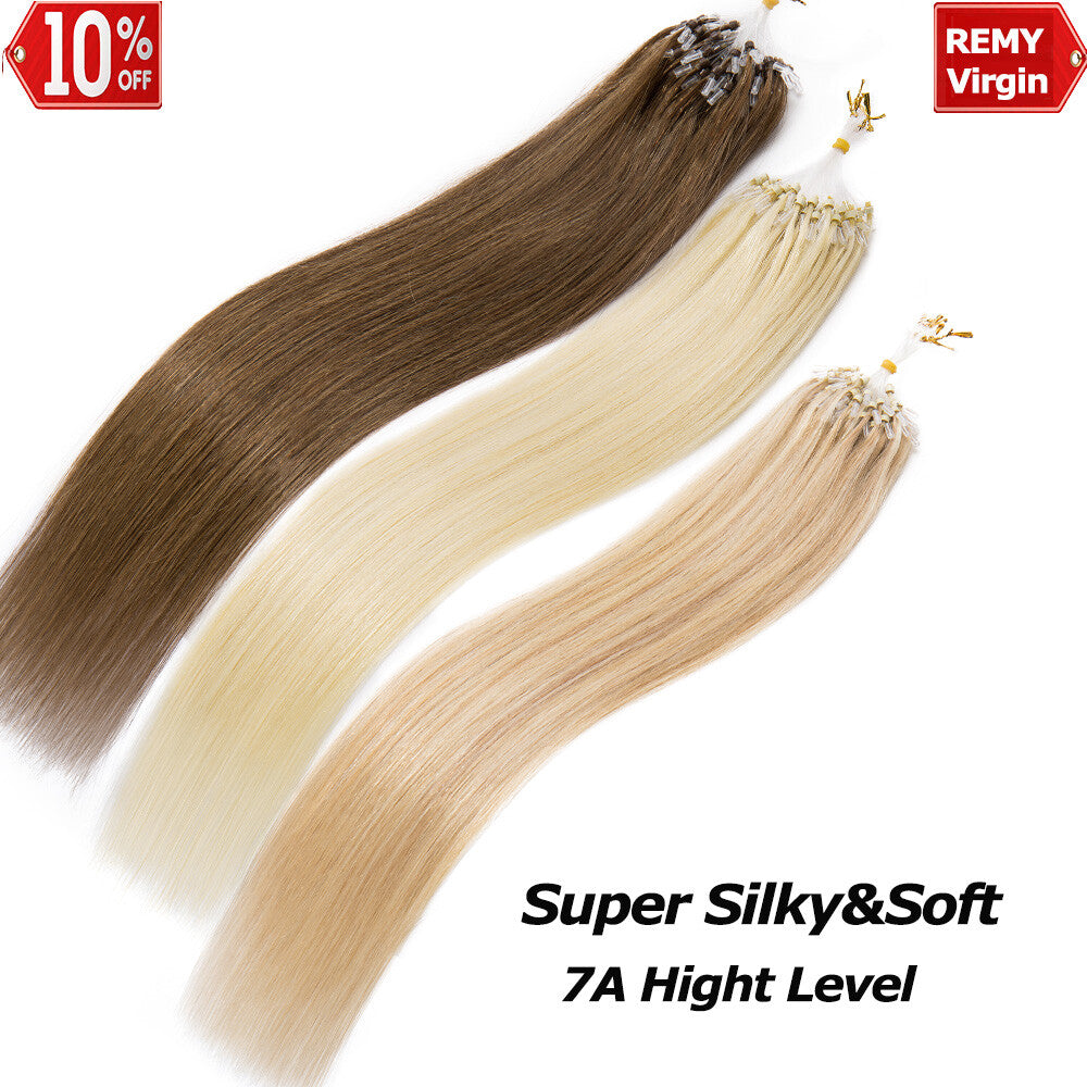 Remy Human Hair Extensions Beads - Micro Loop Looping Hair Wefts 150g