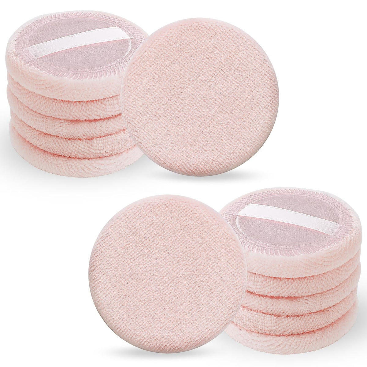 12 Pack Face Makeup Powder Puffs - Cotton Velour Foundation Sponges