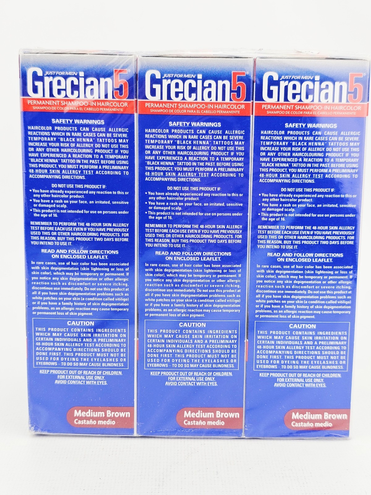 Grecian5 Medium Brown Permanent Hair Color Shampoo for Men