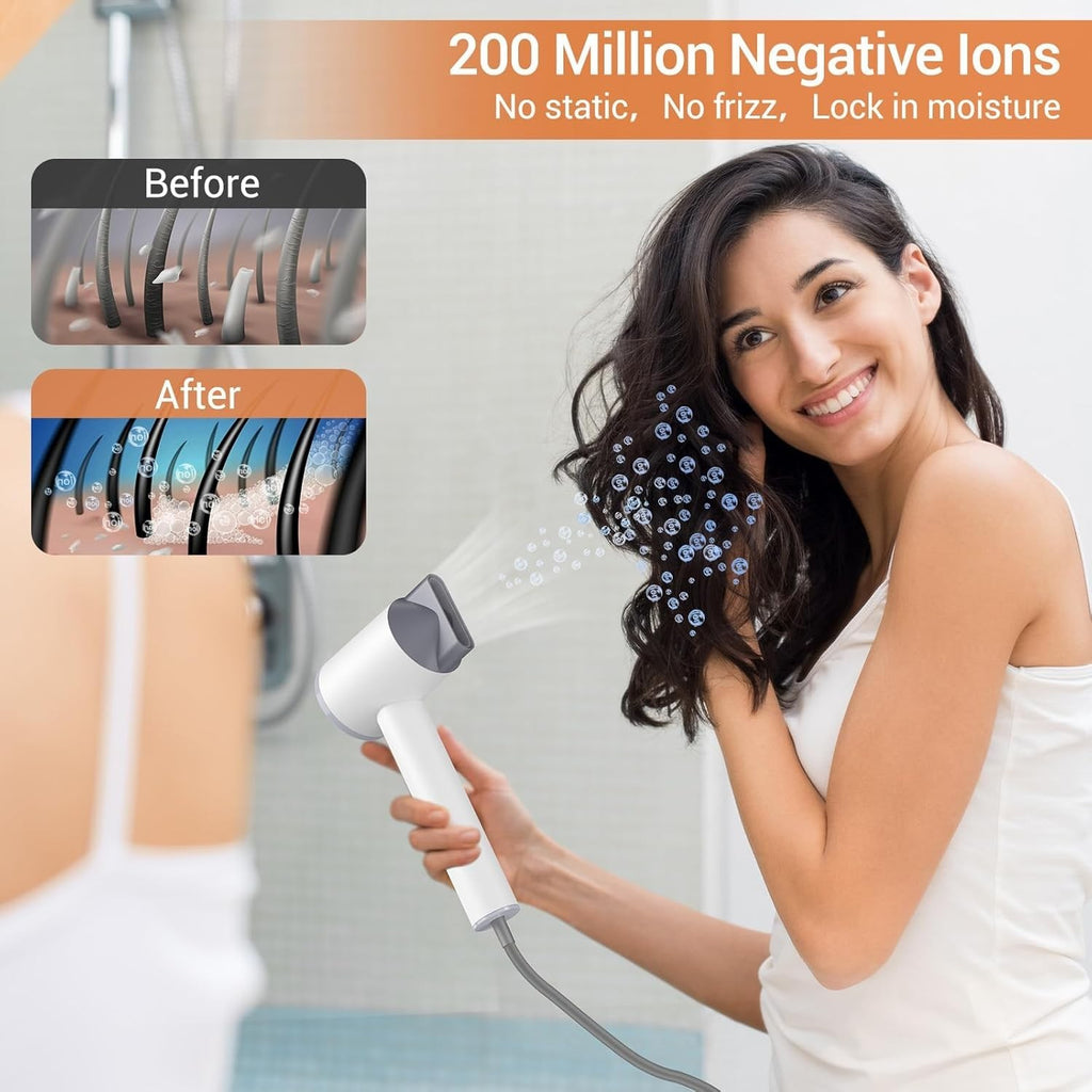 1600W Ionic Hair Dryer with LED Display & Magnetic Nozzle, Portable for Women