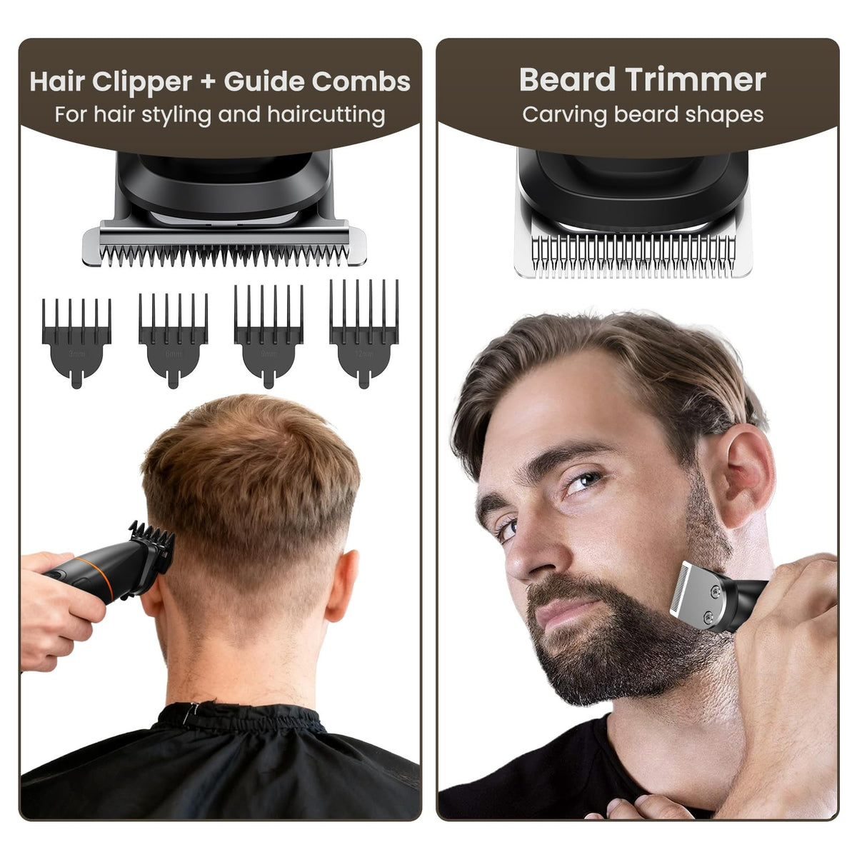 Men's All-in-One Body & Pubic Hair Trimmer Waterproof No-Nick Grooming Kit