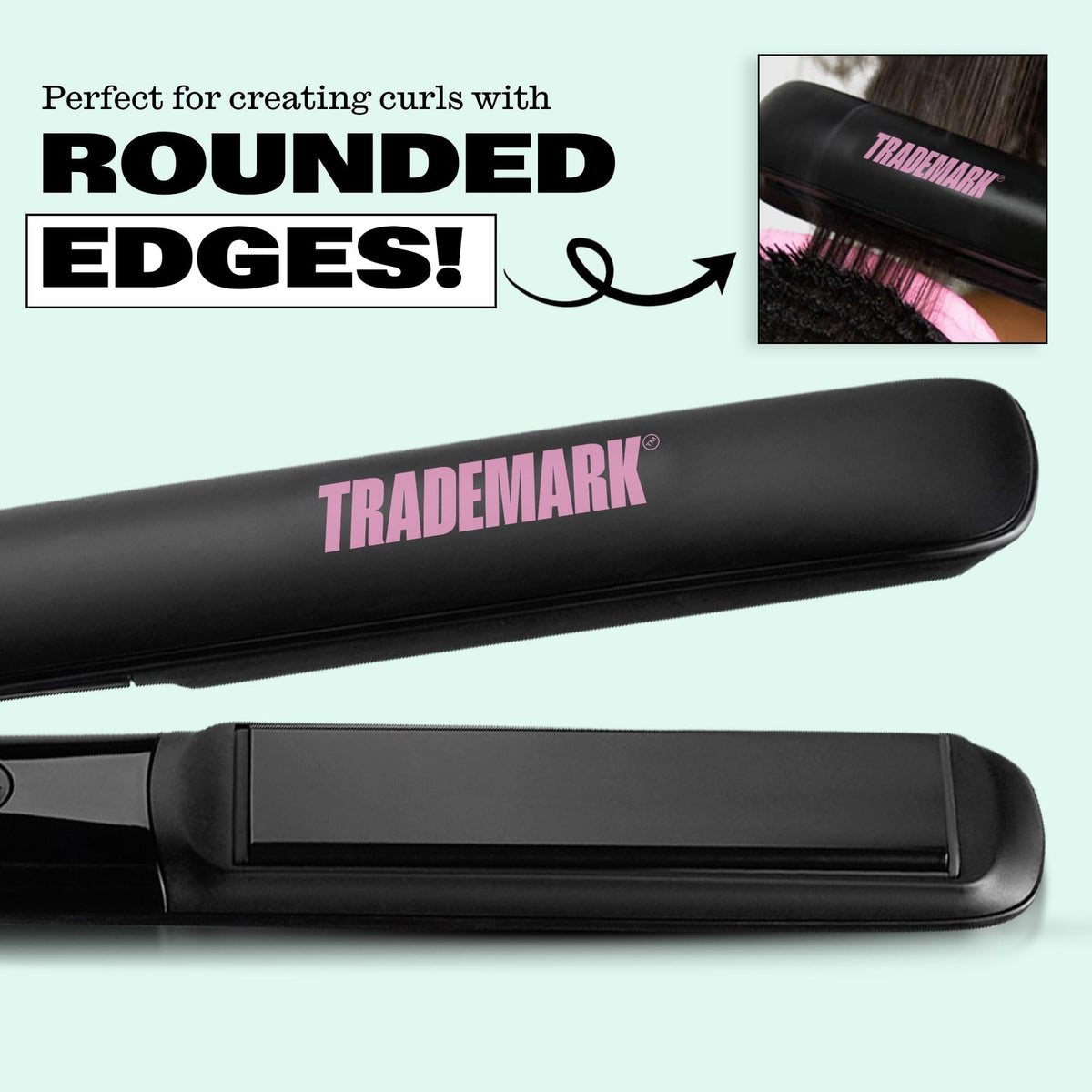 Ceramic Hair Straightener 1 Inch Flat Iron for Smooth Styling - Black