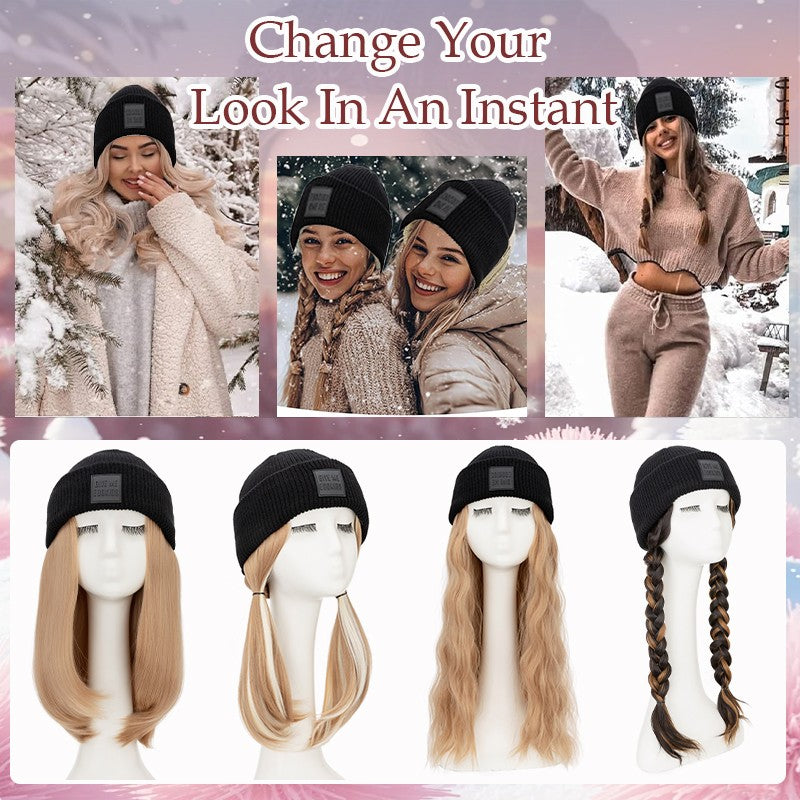 Multi-Color Synthetic Wavy & Straight Wig Baseball Cap Hat for Cosplay & Casual Wear