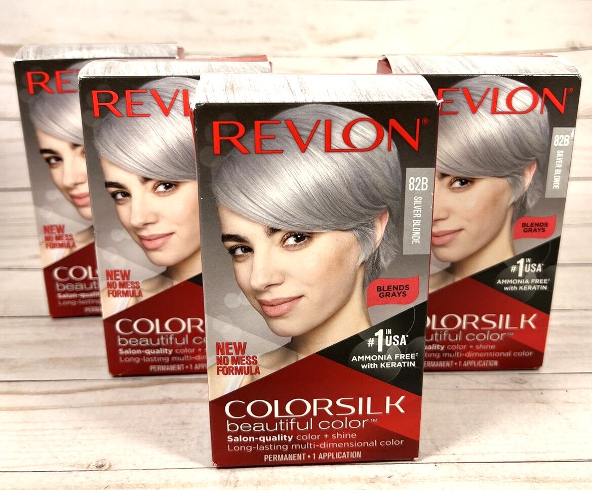 Revlon Colorsilk Silver Blonde Permanent Hair Color 4-Pack - Ammonia-Free, Keratin Enriched