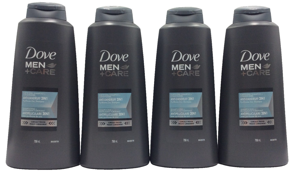 Dove Men + Care Anti Dandruff 2-in-1 Zinc Shampoo & Conditioner - Case of 4, 750mL
