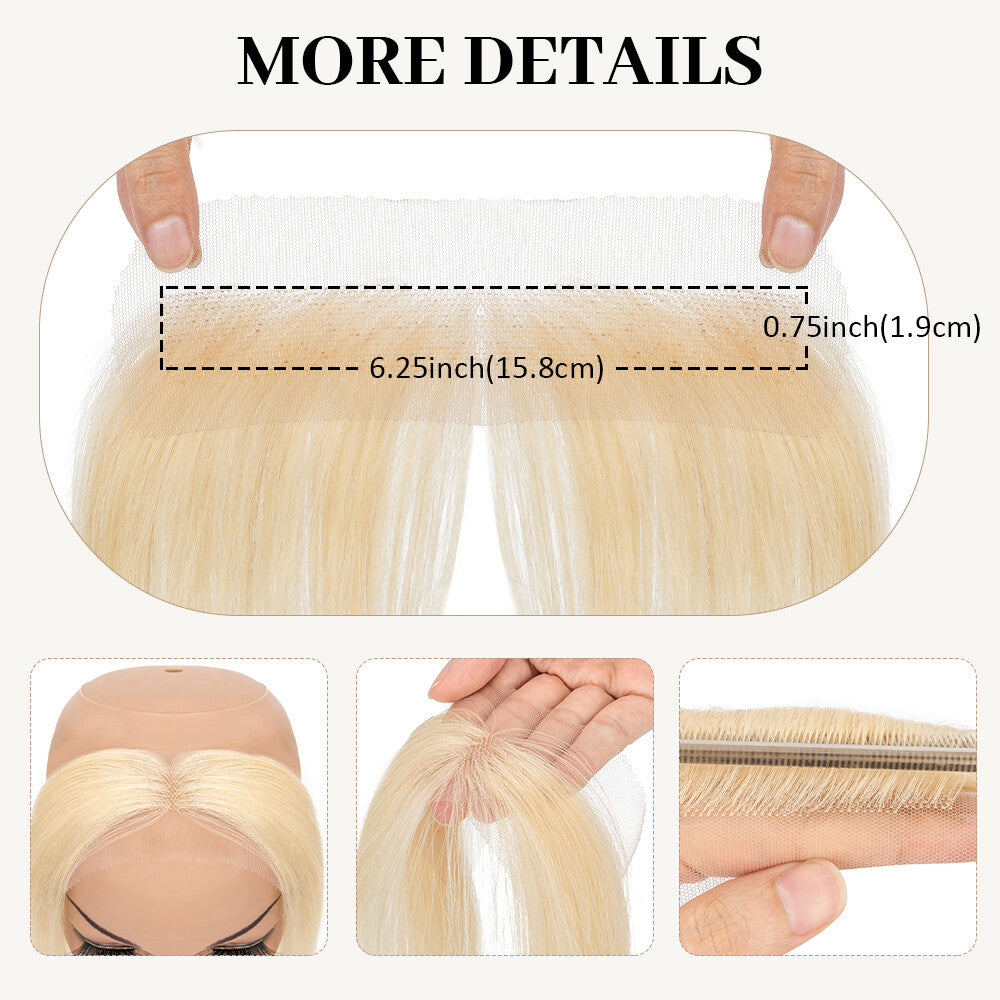 Full Lace Human Hair Topper with Front Hairline & Hand-Tied Top - Multiple Colors