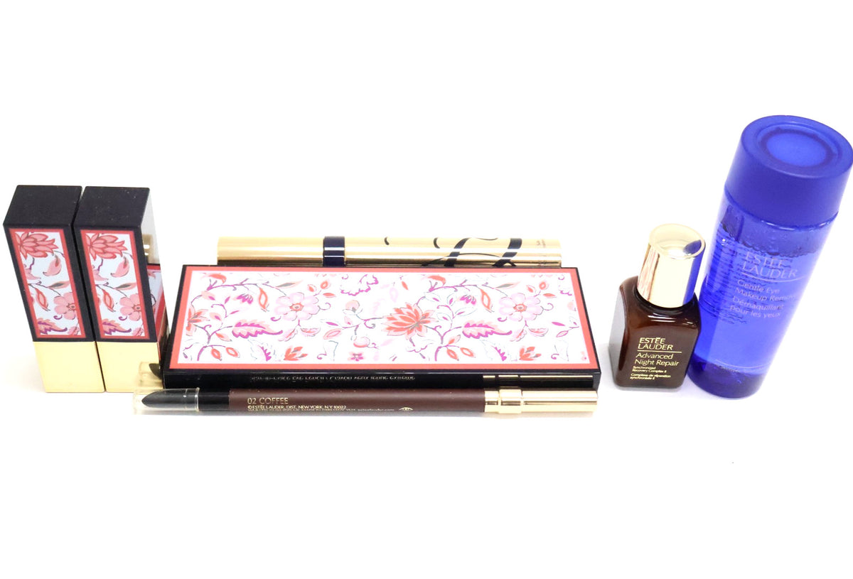 Estee Lauder 7-Piece Makeup Gift Set with Lipsticks, Eye Palette & Skincare