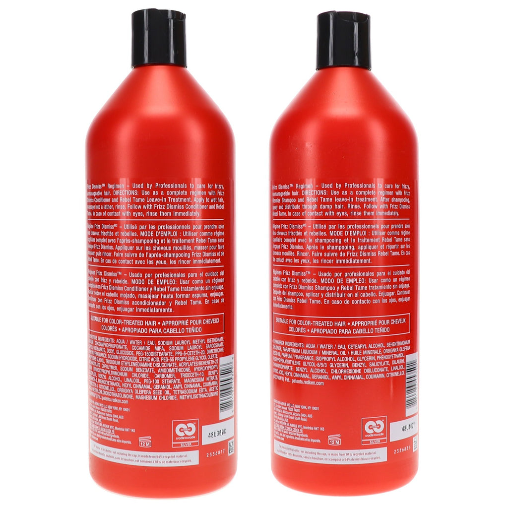 Redken Frizz Dismiss Shampoo & Conditioner Set 33.8 oz Each - Anti-Frizz Hair Care