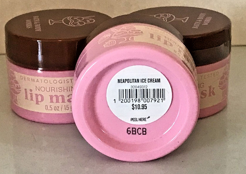 Nourishing Lip Mask 0.5 oz - Neapolitan Ice Cream Scent with Coconut Oil & Shea Butter, Bath & Body Works