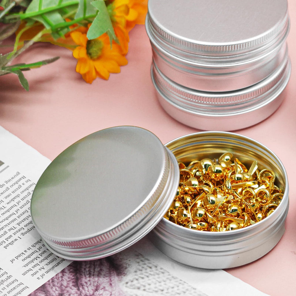 12-Pack 2oz Refillable Aluminum Lip Balm & Cosmetic Tin Containers