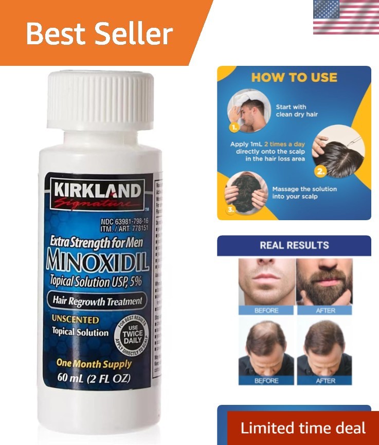 Men's 5% Minoxidil Hair Regrowth Treatment - 2oz with Easy Drop Application