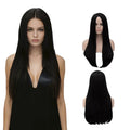 Long Straight Black Wig for Women 28 Inch Morticia Addams Costume