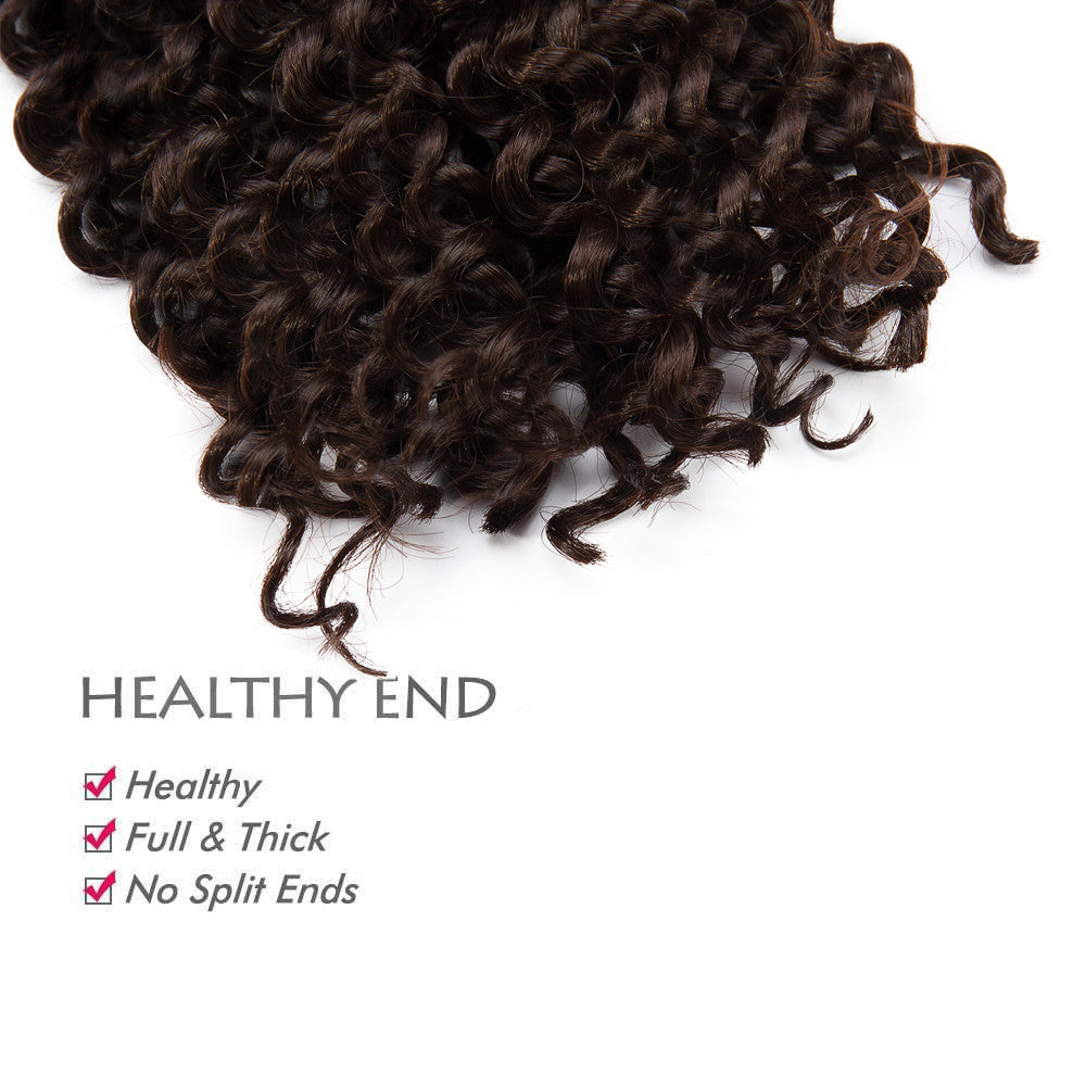Water Wave Crochet Hair Extensions Long Curly Human Hair 10% Volumizing