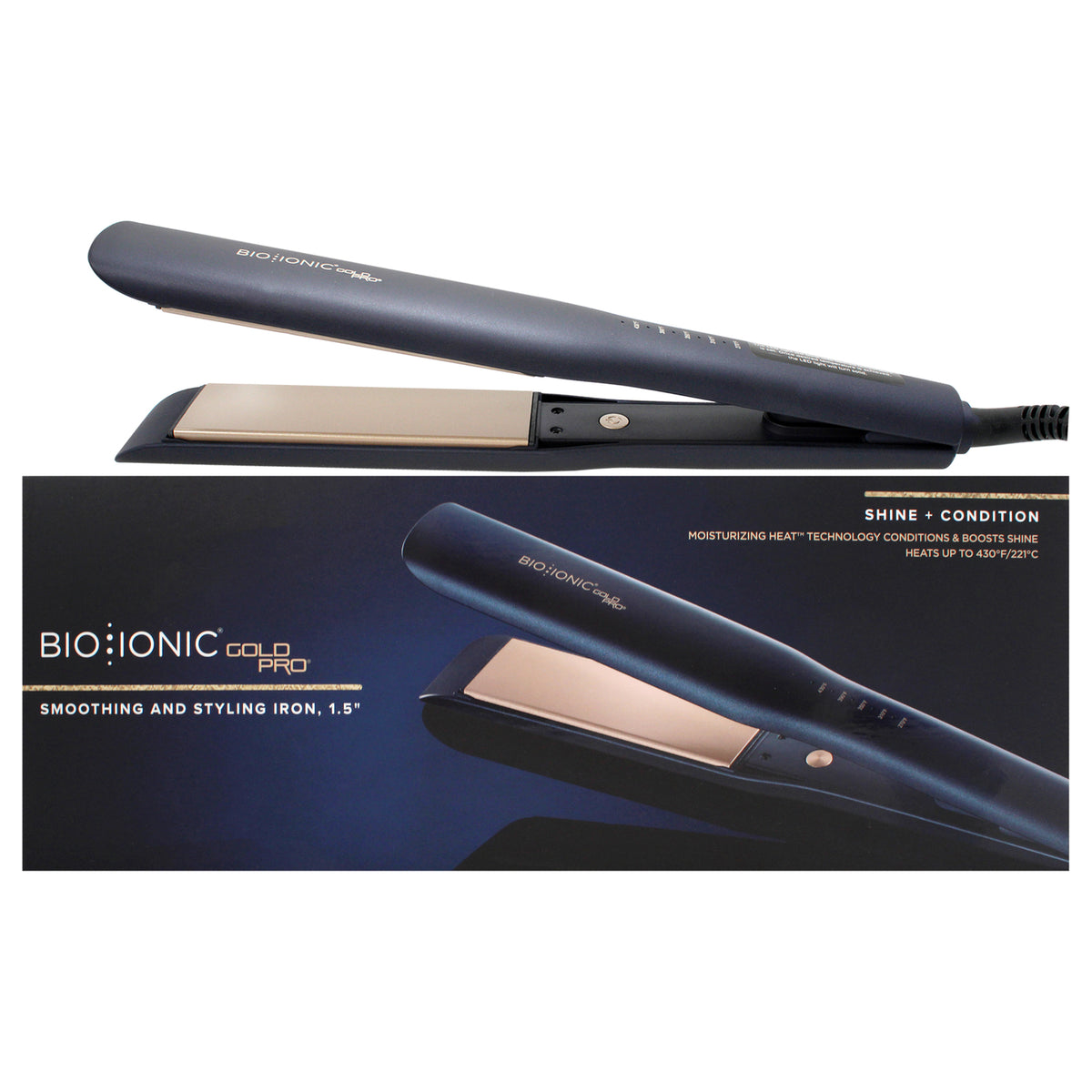 1.5 Inch Flat Iron Hair Styling Tool with Moisturizing Heat Technology