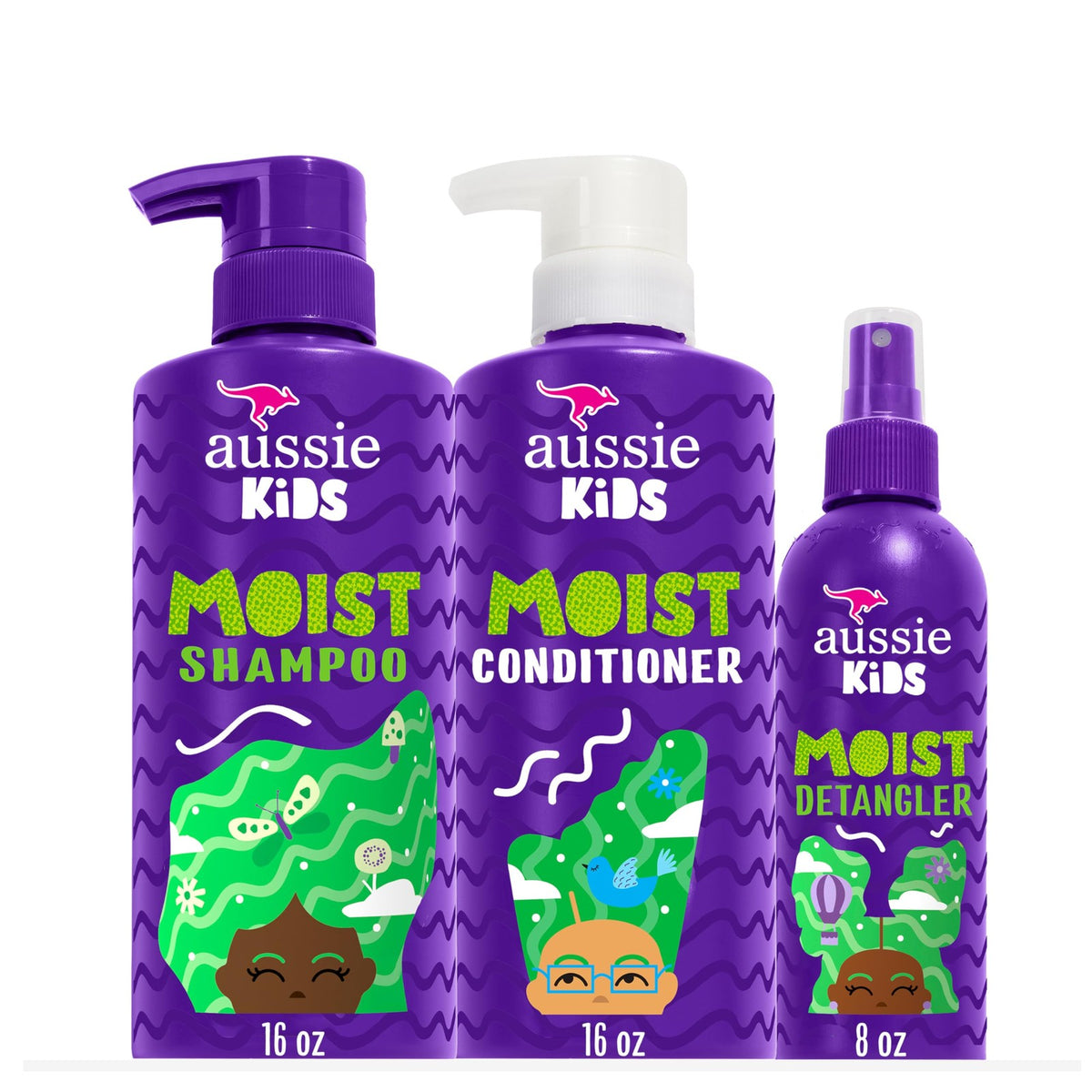 Kids Hair Care Bundle Set - Gentle Tangle-Free Shampoo 40 Fl Oz