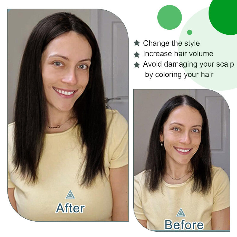 Clip-In Human Hair Topper with Lace Base - Remy Hair for Thinning Hair