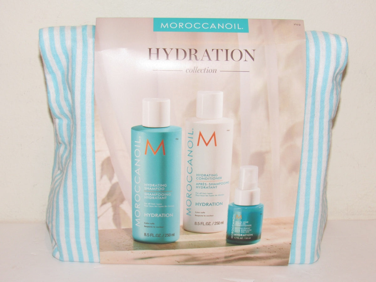 MoroccanOil Hydrating Shampoo & Conditioner Set with Leave-In & Bag - 4 Piece