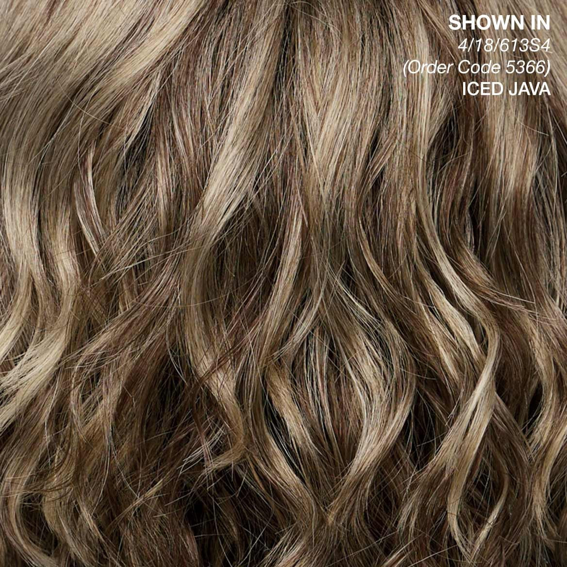 Lavender Wig with Beachy Waves and Light Fibers - Average Size