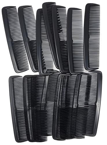 12 Pack Pocket Beard & Mustache Combs - Durable 5-Inch Unbreakable Hair Grooming Tools for Men