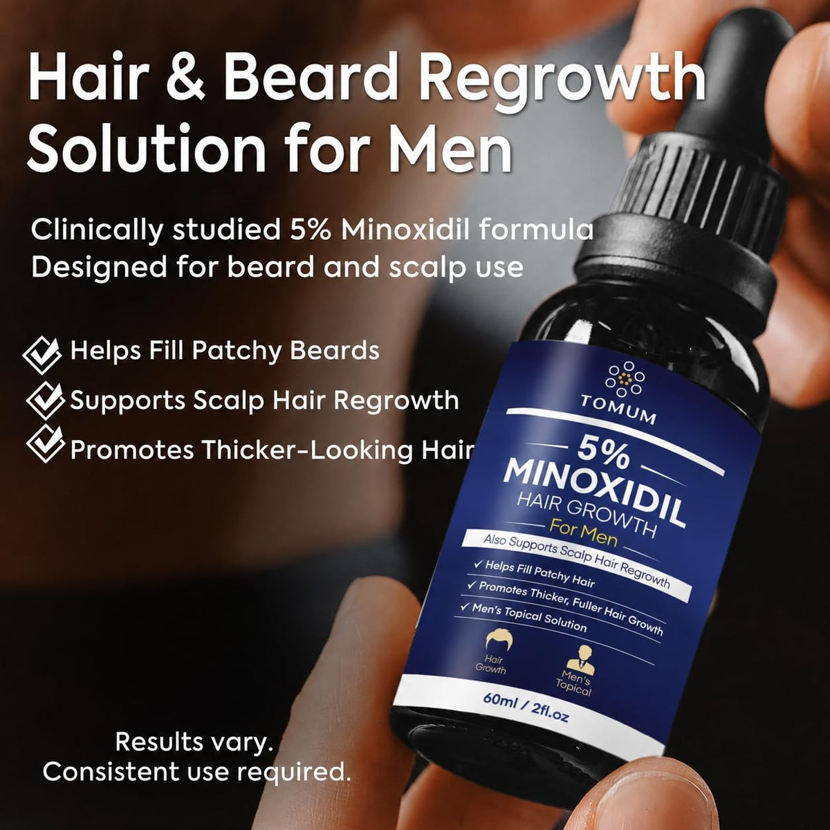 Men's Beard Growth Kit with 5% Minoxidil - Faster Thicker Facial Hair